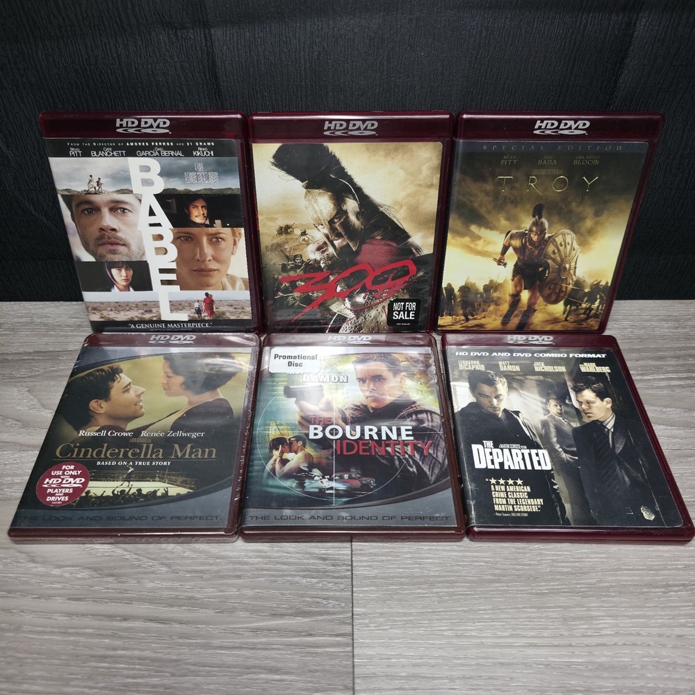6 HD DVD Bundle - Babel/300/Troy/Cinderella Man/Departed/Bourne Identity